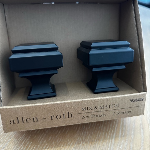 allen + roth 1-Pack black matte finish Curtain Rod Finials - Picture 1 of 3